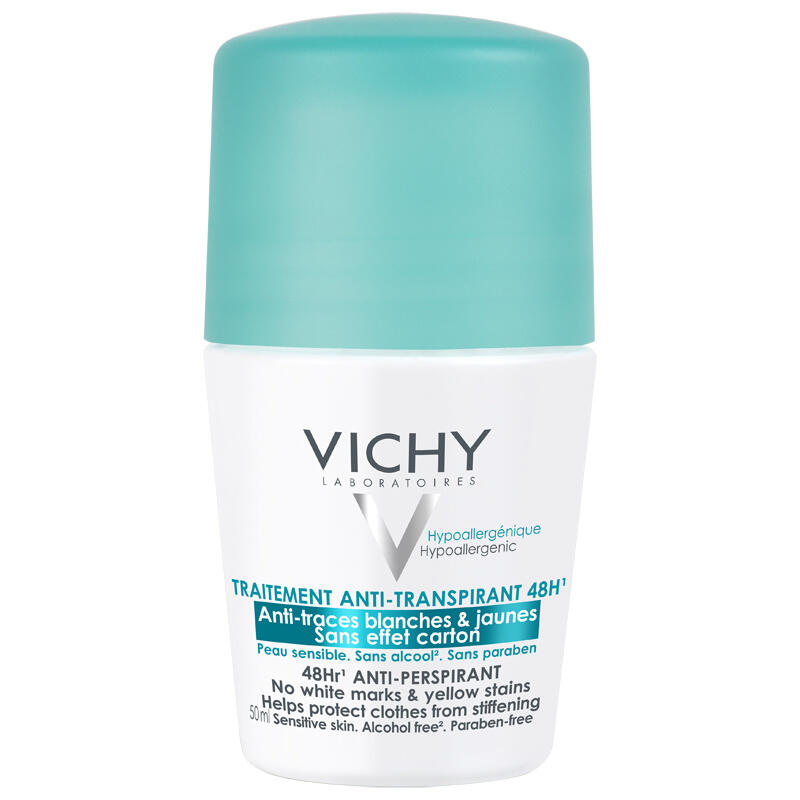 Vichy 48hr Anti-Perspirant Roll-On - No White Marks & Yellow Stains 